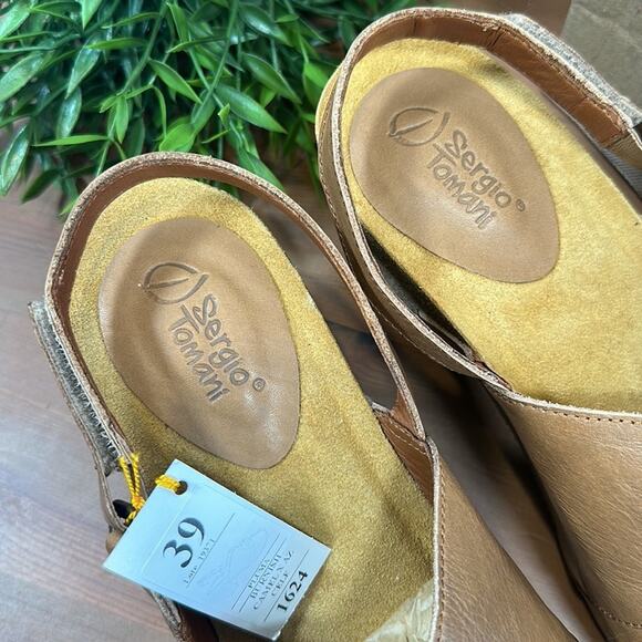 Sergio Tomani Pluma Leather Heeled Sandals Size 39 - Picture 5 of 12